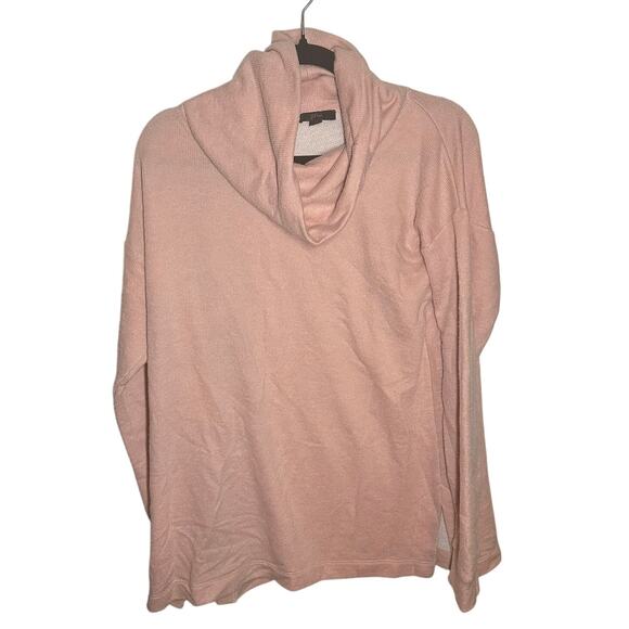 J. Crew Women's Pink Funnel Neck Fleece Sweatshirt Sweater Size Medium - Picture 1 of 7